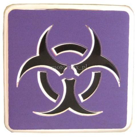 Naklejka aluminiowa - BIOHAZARD (fioletowa) Naklejka aluminiowa - BIOHAZARD (fioletowa)