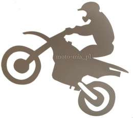 Naklejka tuningowa - MOTOR, motocykl, cross - srebrny