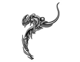 Naklejka tuningowa - OBCY (Alien) stworek
