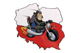Naklejka Flaga Polski - motocyklista