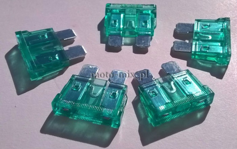BEZPIECZNIK PŁYTKOWY UNI 19mm 30A 5szt BEZPIECZNIK PŁYTKOWY UNI 19mm 30A 5szt