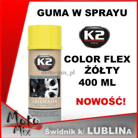 COLOR FLEX Guma w sprayu K2 ŻÓŁTY 400 ML COLOR FLEX Guma w sprayu K2 ŻÓŁTY 400 ML