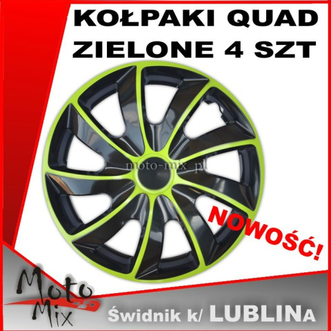 Kołpaki QUAD 15 cali ZIELONE komplet 4 szt. Kołpaki QUAD 15 cali ZIELONE komplet 4 szt.