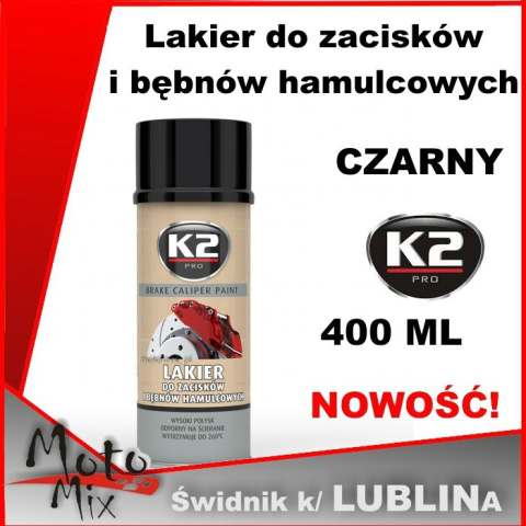 Lakier do zacisków i bębnów hamulcowych K2 CZARNY Lakier do zacisków i bębnów hamulcowych K2 CZARNY