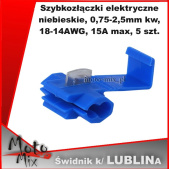 Szybkozłączki elektryczne, niebieskie, 0,75-2,5mm kw, 18-14AWG, 15A max, 5 szt.