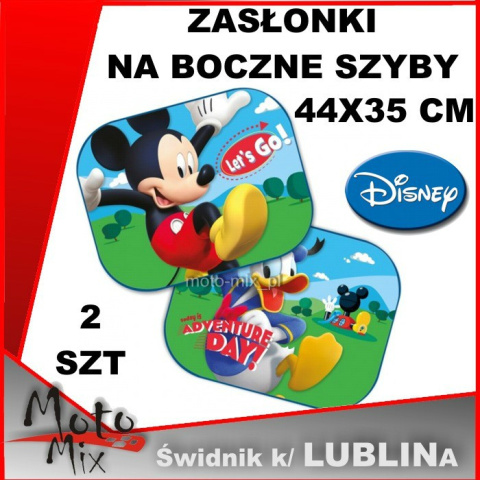 Zasłonki samochodowe MYSZKA MIKI Disney 2 wzory w komplecie Zasłonki samochodowe MYSZKA MIKI Disney 2 wzory w komplecie