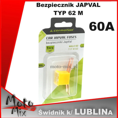 Bezpiecznik JAPVAL TYP 62 M 60A Bezpiecznik JAPVAL TYP 62 M 60A