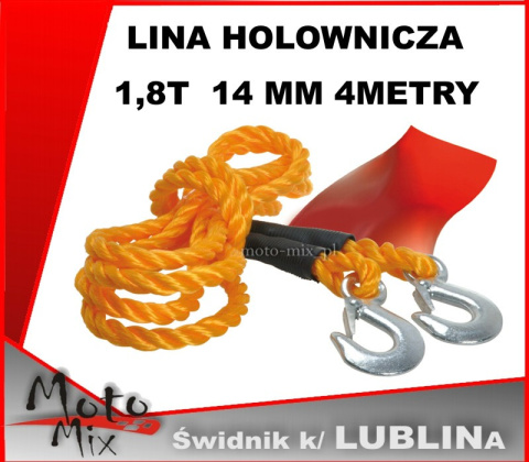Linka holownicza 4m 1800kg 14 MM Linka holownicza 4m 1800kg 14 MM
