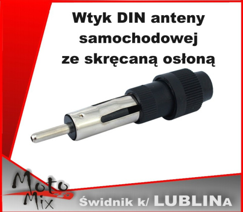 Wtyk DIN anteny samochodowej ze skręcaną osłoną Wtyk DIN anteny samochodowej ze skręcaną osłoną