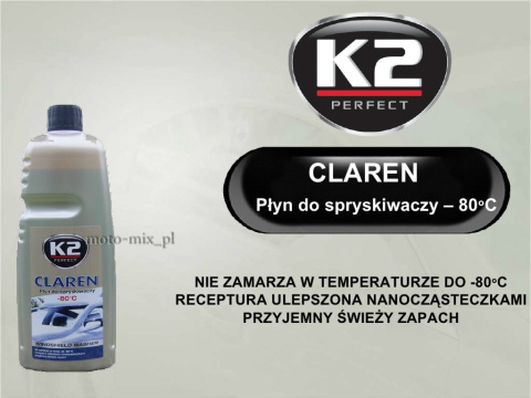 Płyn koncentrat do spryskiwaczy ZIMOWY 1l CLAREN K2 do -80 St Płyn koncentrat do spryskiwaczy ZIMOWY 1l CLAREN K2 do -80 St