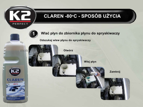 Płyn koncentrat do spryskiwaczy ZIMOWY 1l CLAREN K2 do -80 St Płyn koncentrat do spryskiwaczy ZIMOWY 1l CLAREN K2 do -80 St