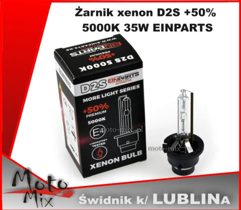 Żarnik xenon D2S +50% 5000K 35W EINPARTS Żarnik xenon D2S +50% 5000K 35W EINPARTS