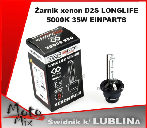 Żarnik xenon D2S LONGLIFE 5000K 35W EINPARTS Żarnik xenon D2S LONGLIFE 5000K 35W EINPARTS