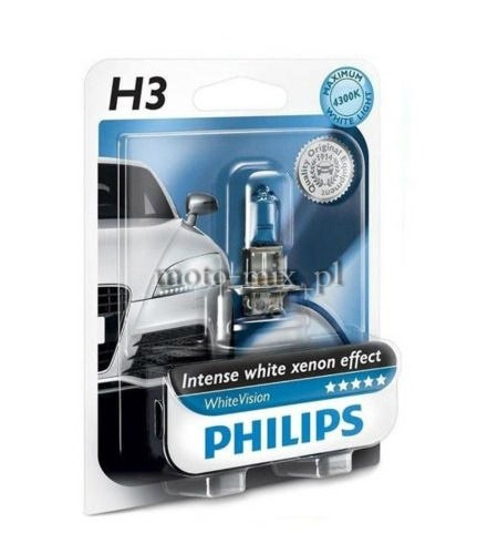 Żarówka samochodowa H3 Philips White Vision +60% - 1szt
