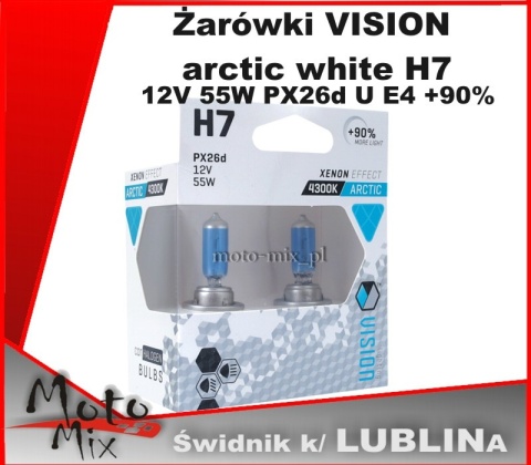 Zestaw żarówek H7 VISION arctic white +90% 2 szt Zestaw żarówek H7 VISION arctic white +90% 2 szt
