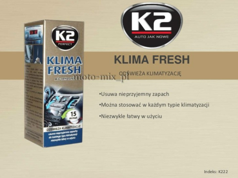 Preparat klimatyzacji K2 KLIMA FRESH 150 ML FLOWER Preparat klimatyzacji K2 KLIMA FRESH 150 ML FLOWER