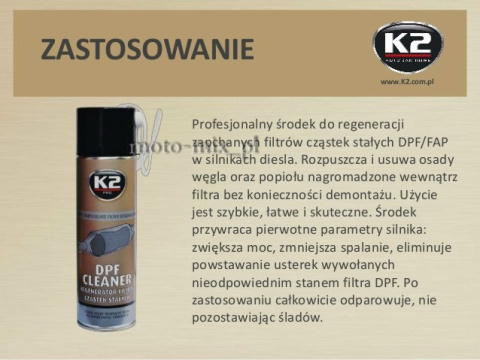 Regenerator filtra cząstek stałych K2 DPF CLEANER 500 ML Regenerator filtra cząstek stałych K2 DPF CLEANER 500 ML
