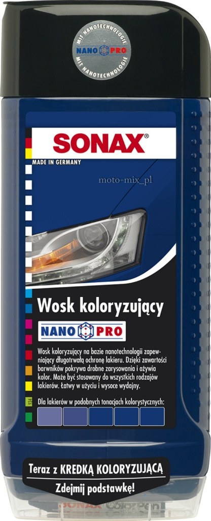 Wosk koloryzujący Sonax 500ml niebieski Wosk koloryzujący Sonax 500ml niebieski