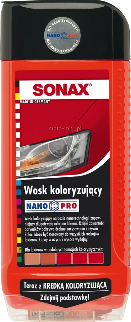 Wosk koloryzujący Sonax 500ml KREDKA czerwony Wosk koloryzujący Sonax 500ml KREDKA czerwony