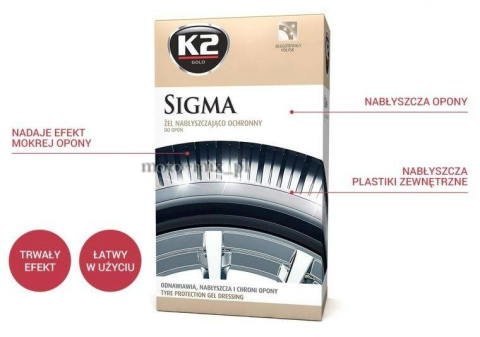 Żel do nabłyszczania i pielęgnacji opon K2 SIGMA Żel do nabłyszczania i pielęgnacji opon K2 SIGMA