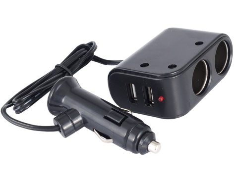Rozgałęziacz podwójny z 2x USB 3.1A z przewodem Rozgałęziacz podwójny z 2x USB 3.1A z przewodem
