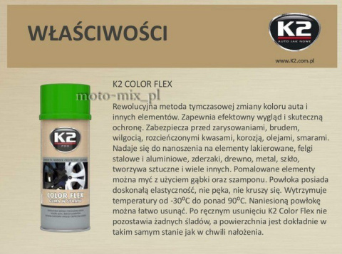 COLOR FLEX Guma w sprayu K2 CZERWONA 400 ML COLOR FLEX Guma w sprayu K2 CZERWONA 400 ML