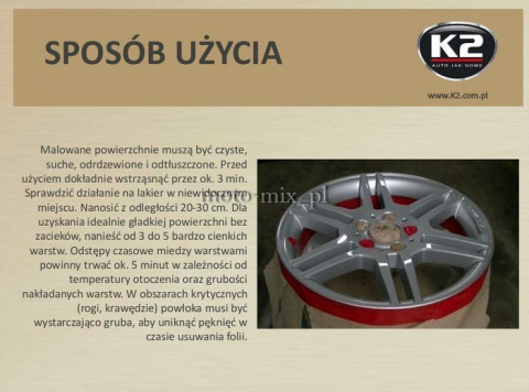 COLOR FLEX Guma w sprayu K2 CZERWONA 400 ML COLOR FLEX Guma w sprayu K2 CZERWONA 400 ML