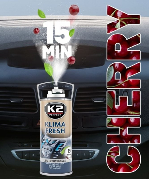 Preparat klimatyzacji K2 KLIMA FRESH 150 ML CHERRY Preparat klimatyzacji K2 KLIMA FRESH 150 ML CHERRY