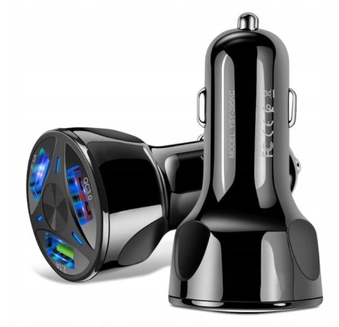 Szybka ładowarka samochodowa 3x USB | Szybkie ładowanie Quick Charge Szybka ładowarka samochodowa 3x USB | Szybkie ładowanie Quick Charge