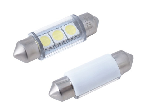 Żarówka rurkowa, paluszek biała3 LED SMD 36 mm Żarówka rurkowa, paluszek biała3 LED SMD 36 mm