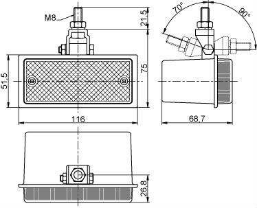 Lampa cofania uniwersalna biała Lampa cofania uniwersalna biała