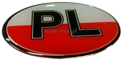 Naklejka silikonowa - PL elipsa 5x3,5 cm Naklejka silikonowa - PL elipsa 5x3,5 cm