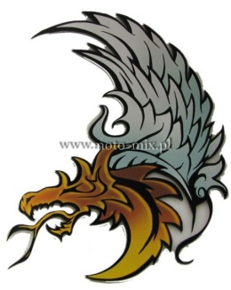 Naklejka tuningowa - Smok - Dragon ze skrzydłami prawa+ lewa