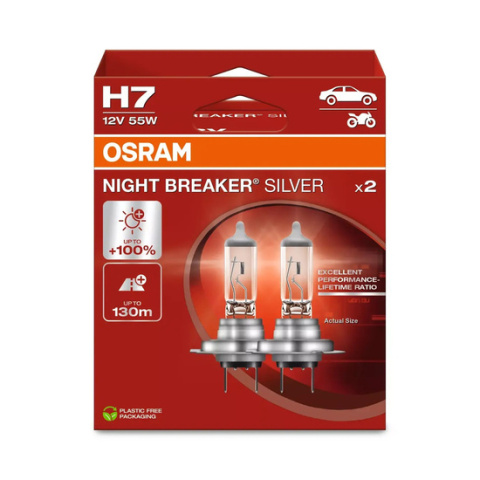 OSRAM Żarówki halogenowe H7 12V NIGHT BREAKER SILVER +100% /2szt/ OSRAM Żarówki halogenowe H7 12V NIGHT BREAKER SILVER +100% /2szt/