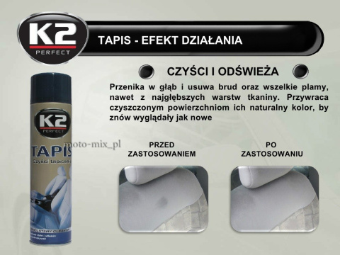 Pianka do czyszczenia tapicerki K2 TAPIS 600 ML Pianka do czyszczenia tapicerki K2 TAPIS 600 ML