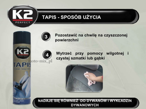Pianka do czyszczenia tapicerki K2 TAPIS 600 ML Pianka do czyszczenia tapicerki K2 TAPIS 600 ML