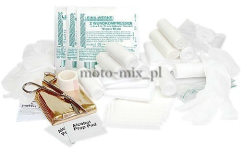 Apteczka samochodowa DIN 13164 z ustnikiem - z rzepem Apteczka samochodowa DIN 13164 z ustnikiem - z rzepem