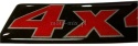 Naklejka silikonowa - 4x4 9,8x2,5 cm czerwona