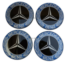 Naklejki na kołpaki Mercedes 65 mm silikonowe kolor