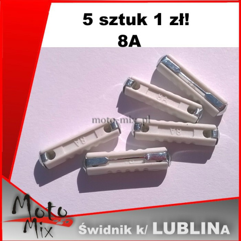 BEZPIECZNIK CYLINDRYCZNY 20mm 8A 5szt BEZPIECZNIK CYLINDRYCZNY 20mm 8A 5szt