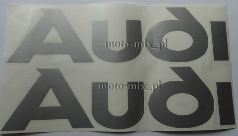 Naklejka AUDI napis srebrny 30x8 cm Naklejka AUDI napis srebrny 30x8 cm