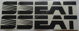 Naklejka SEAT napis czarny + logo 34,5x8cm