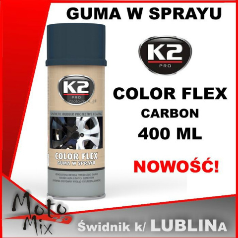COLOR FLEX Guma w sprayu K2 CARBON 400 ML COLOR FLEX Guma w sprayu K2 CARBON 400 ML