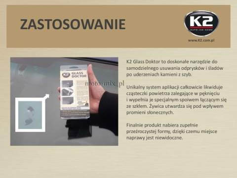 Zestaw do naprawy szyb i reflektorów K2 Glass Doctor Zestaw do naprawy szyb i reflektorów K2 Glass Doctor