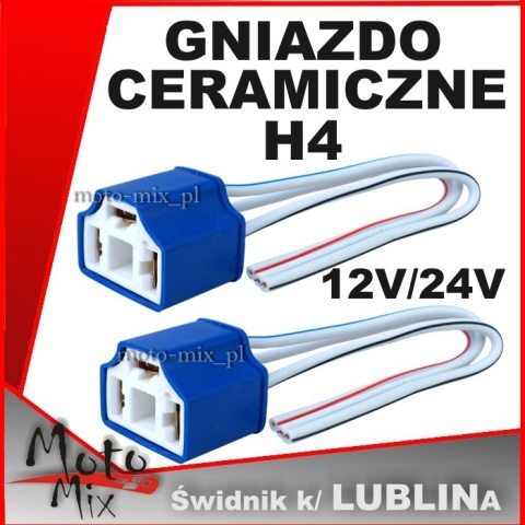 Gniazdo ceramiczne żarówki H4 proste przewód 15cm 2 szt. Gniazdo ceramiczne żarówki H4 proste przewód 15cm 2 szt.