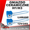 Gniazdo ceramiczne żarówki H1/H3 łamane przewód 15cm 2 szt.