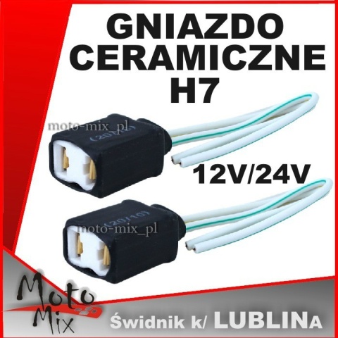 Gniazdo ceramiczne żarówki H7 proste przewód 15cm 2 szt. Gniazdo ceramiczne żarówki H7 proste przewód 15cm 2 szt.