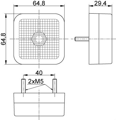 Lampa obrysowa kwadratowa - pomarańczowa Lampa obrysowa kwadratowa - pomarańczowa