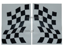 Naklejka FLAGA Racing Czarna 33,5x23 szachownica
