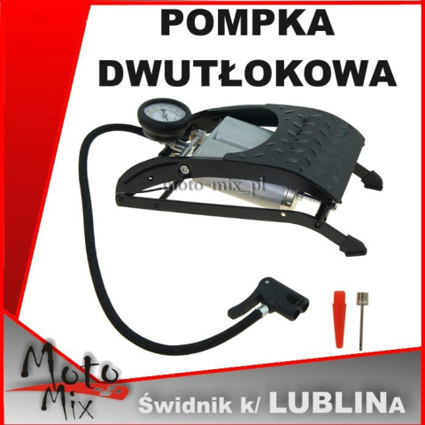 Pompka nożna 2-tłokowa do kół z manometrem Pompka nożna 2-tłokowa do kół z manometrem